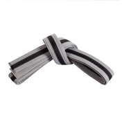 Double Wrap Black Striped Belt Grey Black