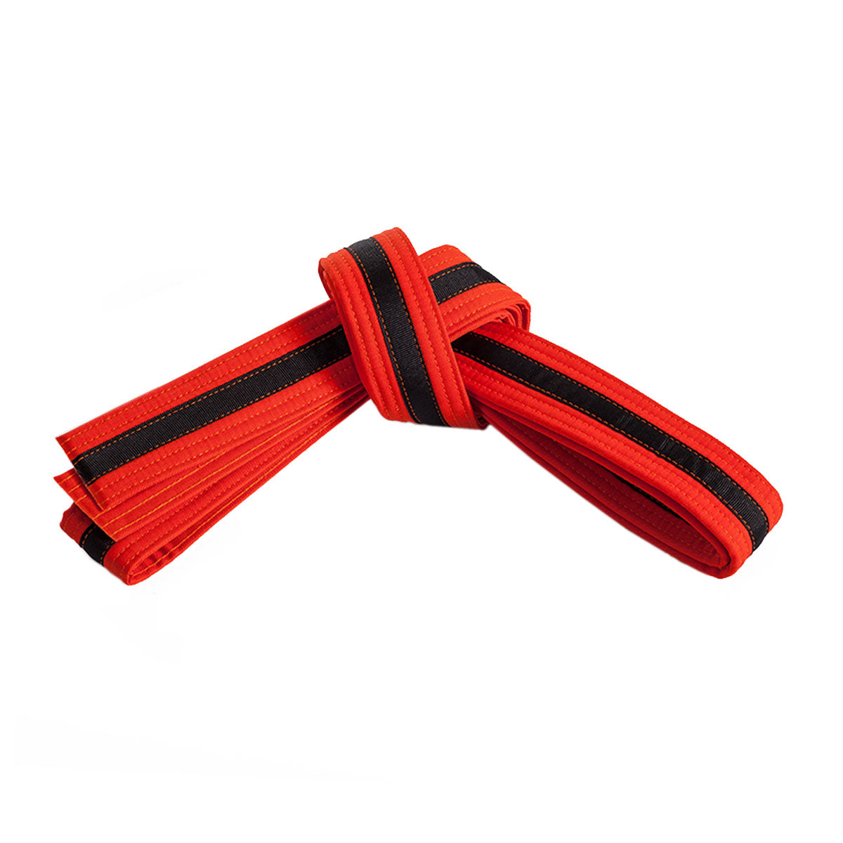 Double Wrap Black Striped Belt Orange Black