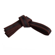 Double Wrap Black Striped Belt Brown Black