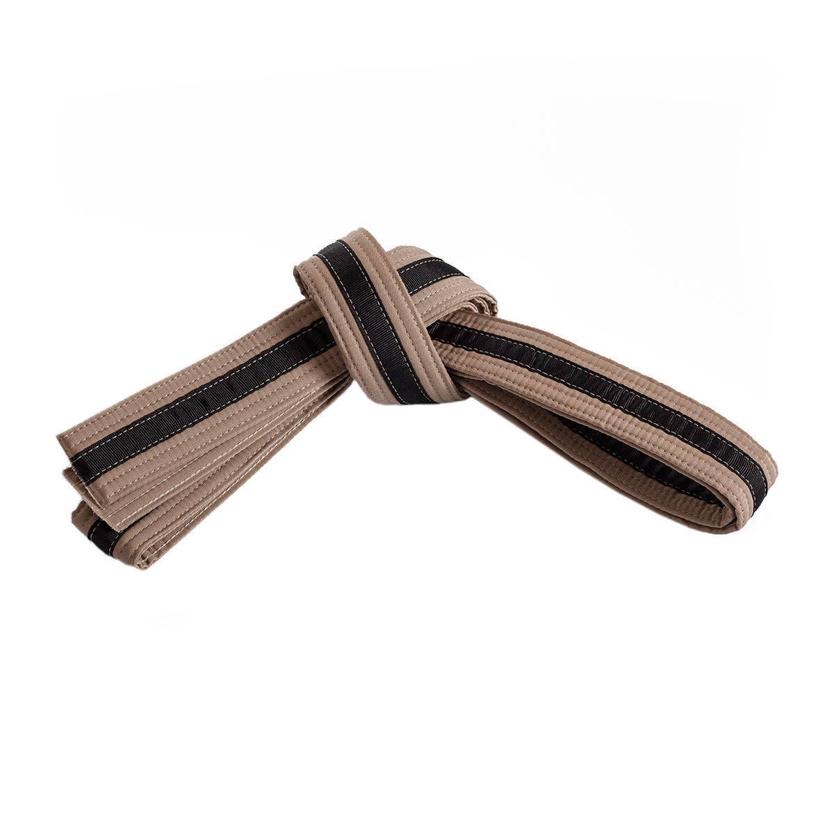 Double Wrap Black Striped Belt Sand Black