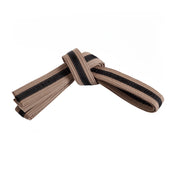 Double Wrap Black Striped Belt Sand Black