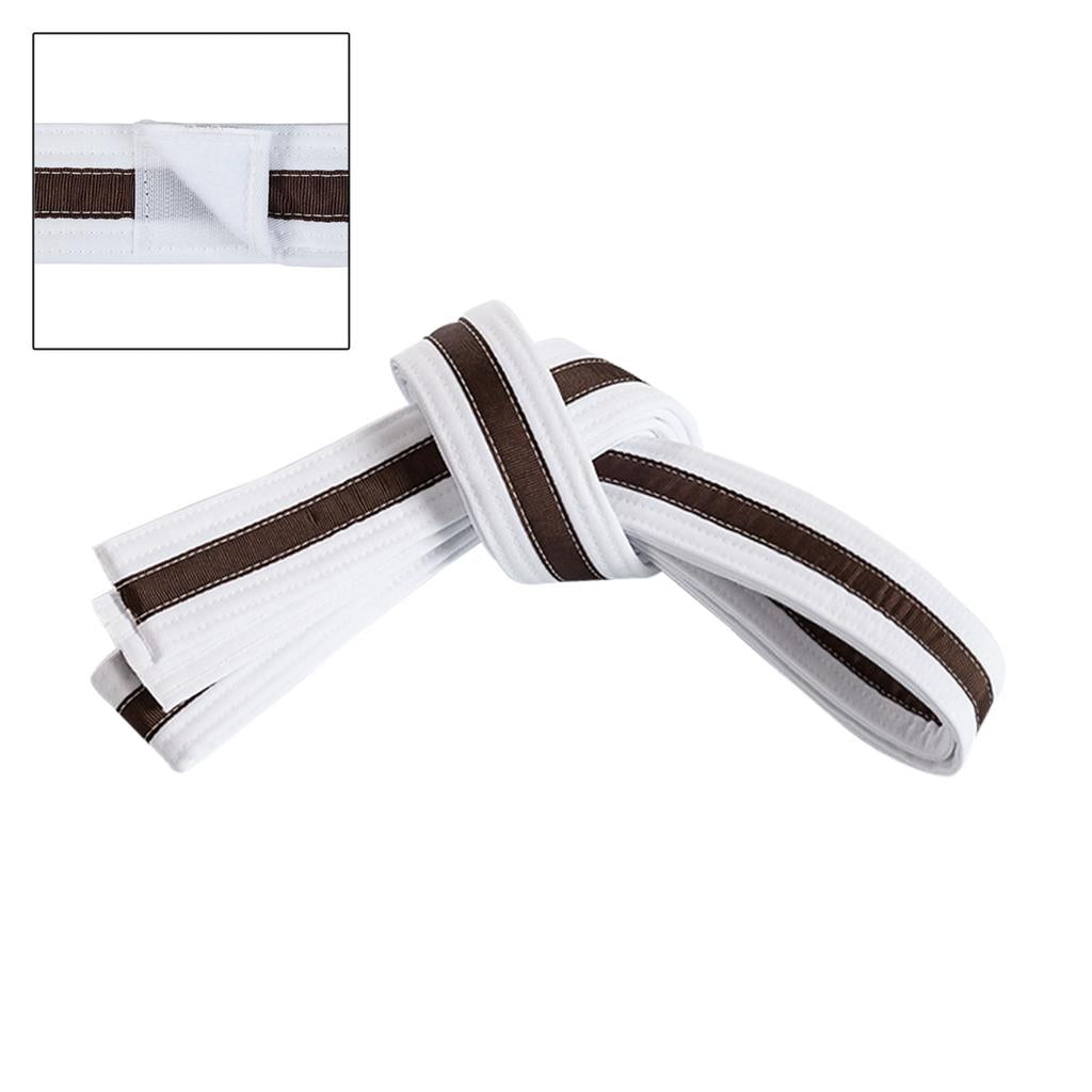 Adjustable Striped White Belt White/Brown