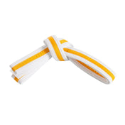 Double Wrap Striped White Belt White Gold