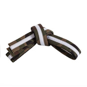 Double Wrap White Striped Belt Camo White