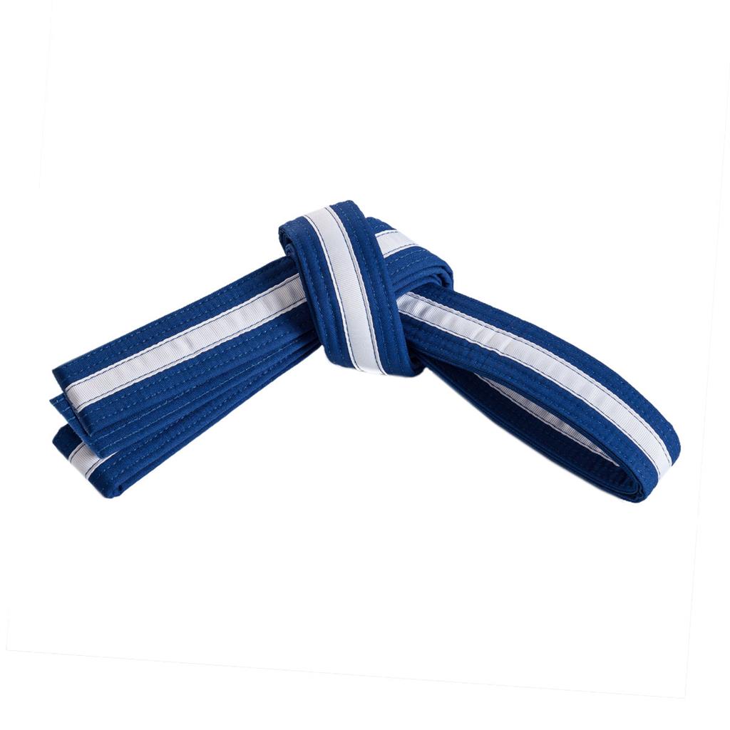 Double Wrap White Striped Belt Blue White