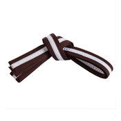 Double Wrap White Striped Belt Brown White