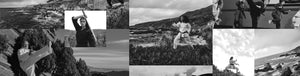 collage of martial artists outdoors