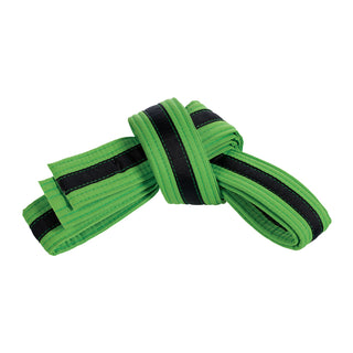 Double Wrap Black Striped Belt Lime Green/Black