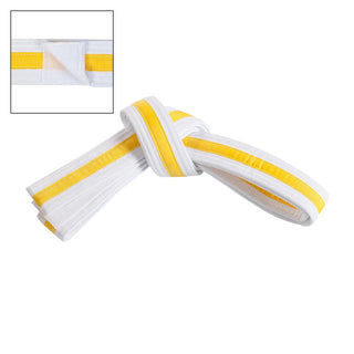 Adjustable Striped White Belt White/Yellow