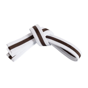 Double Wrap Striped White Belt White/Brown