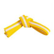 Double Wrap White Striped Belt Yellow White