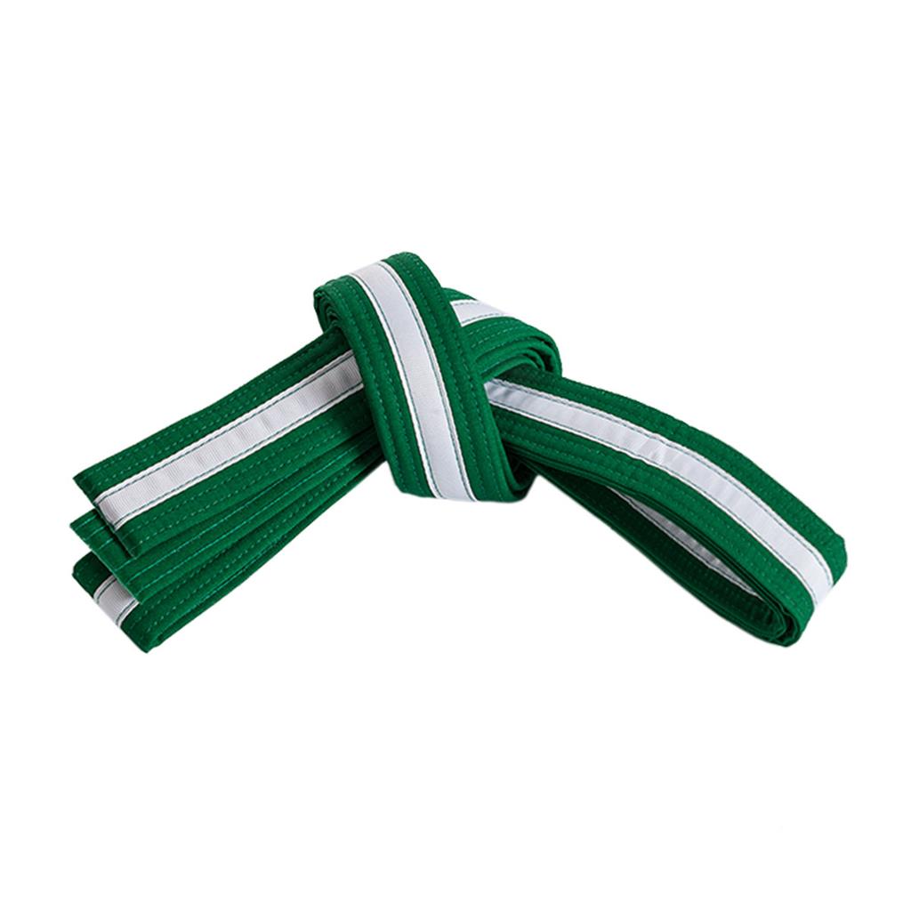 Double Wrap White Striped Belt Green White