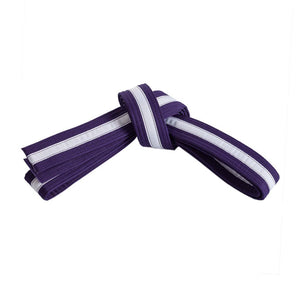 Double Wrap White Striped Belt Purple/White
