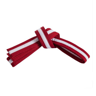 Double Wrap White Striped Belt Red/White