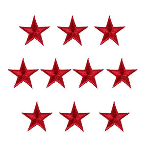 Star Patches - 10 Pack 1" Red